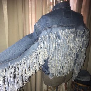 Fringed denim jacket